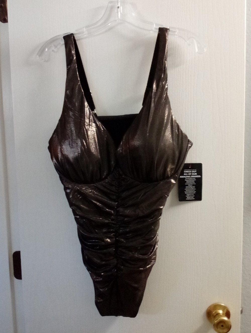 Swimsuits For All Metallic Bronze One-Piece Swimsuit